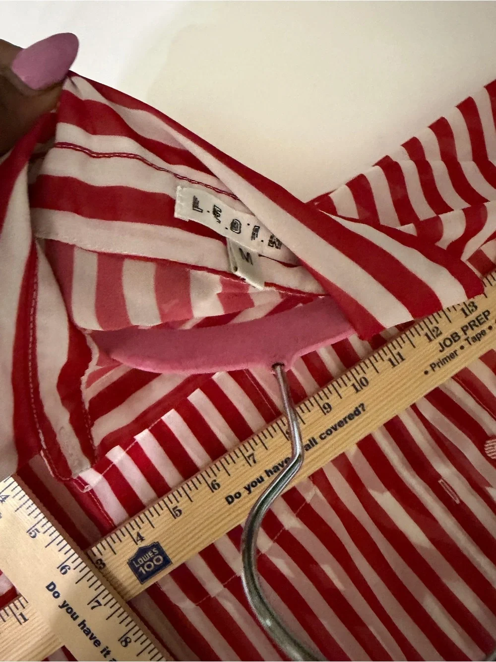 Striped Red & White Button-Front swim cover up